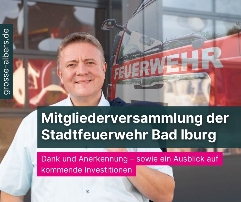 Dank an die Stadtfeuerwehr Bad Iburg Mitgliederversammlung